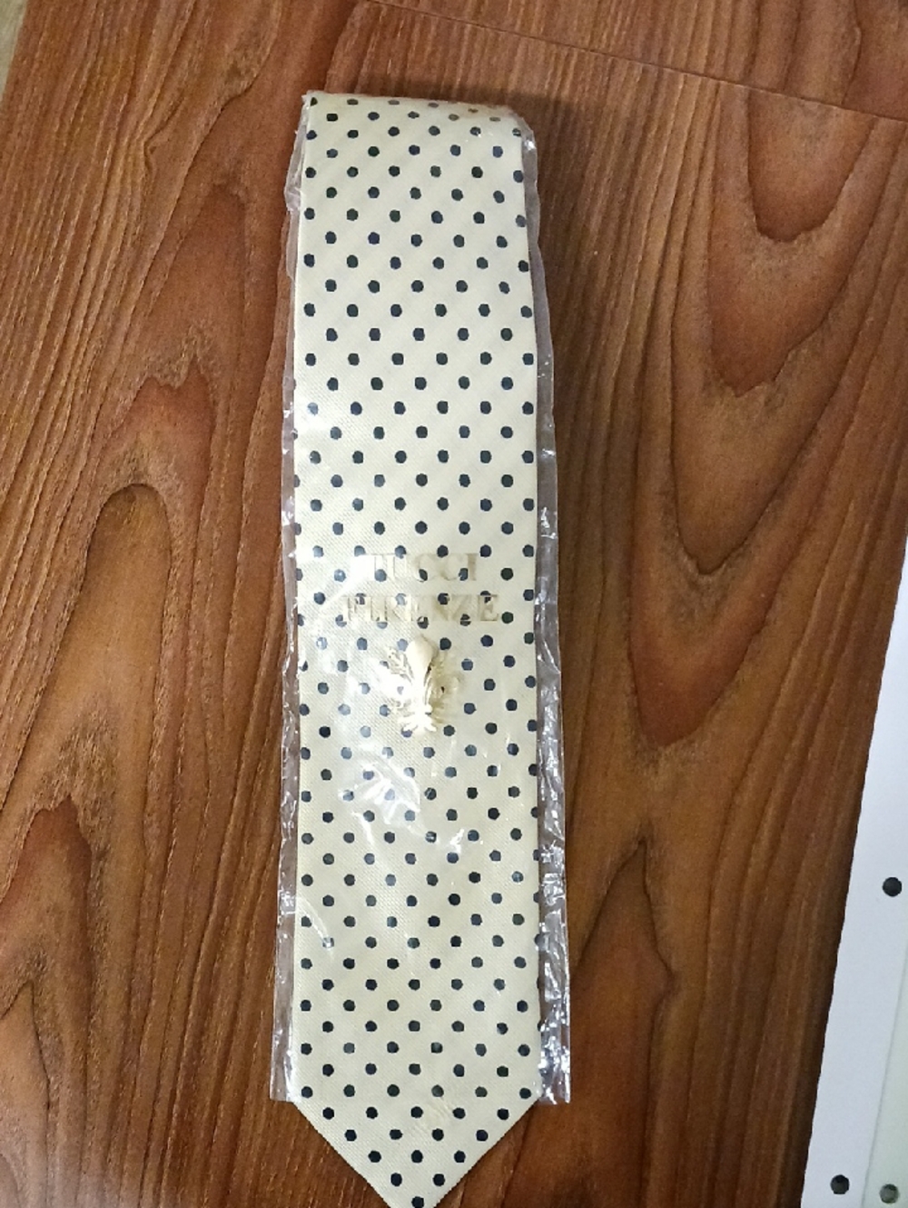 Yellow Tie With Black Polka Dot  Pattern